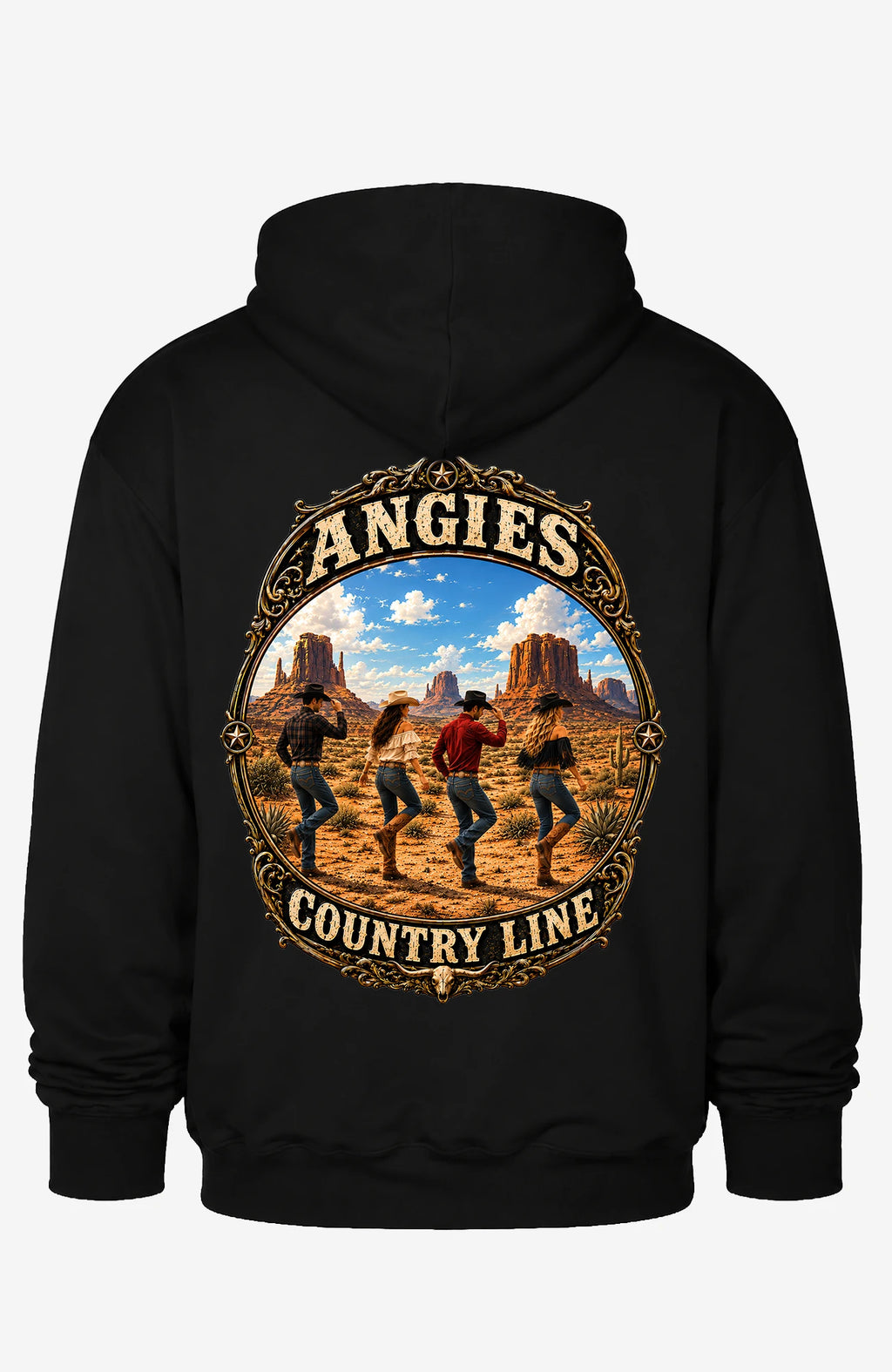 Angies Country Line | Hoodie Unisex – Hoodie ACLHoodie-Unisex-Schwarz-Back-EnrolDesign-EnrolShop-01