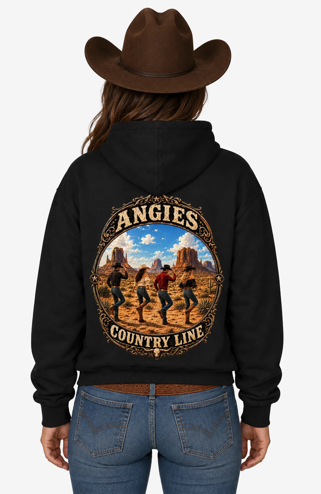 Angies Country Line | Hoodie Unisex – Hoodie ACLHoodie-Unisex-Schwarz-Back-EnrolDesign-EnrolShop-03