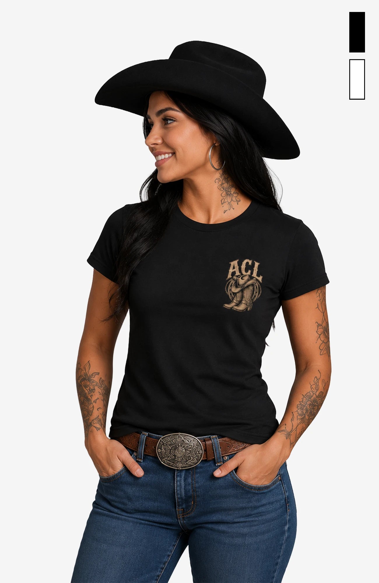 Angies Country Line | Damen-T-Shirt mit Rundhalsausschnitt – Einfarbig