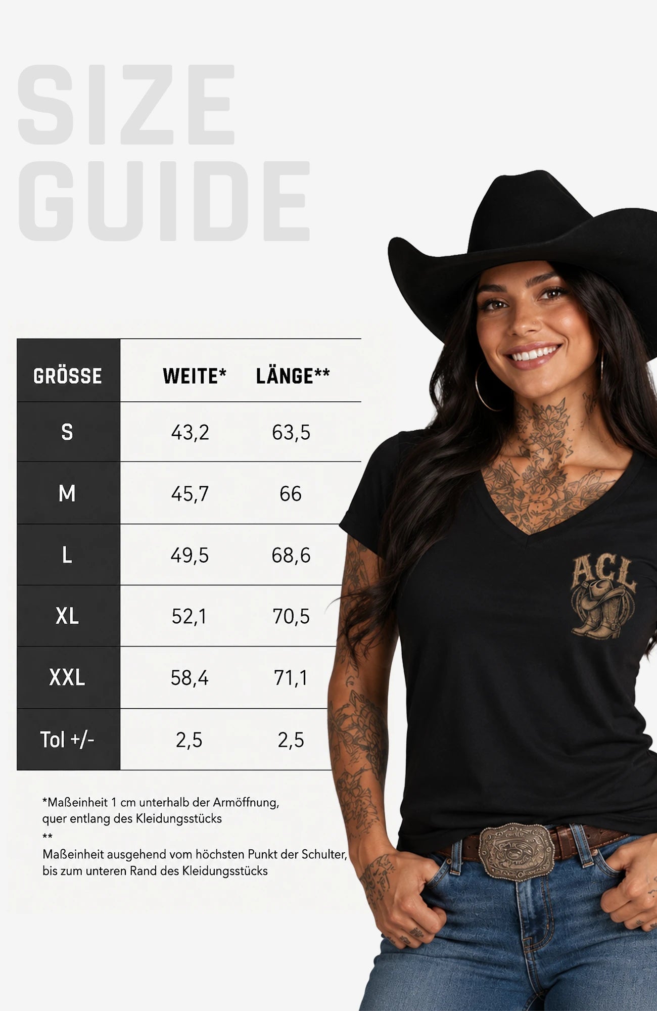 Angies Country Line | Damen-T-Shirt mit V-Ausschnitt – Einfarbig