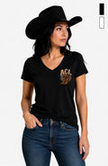 Angies Country Line | Damen T-Shirt mit V-Ausschnitt Shirt ACLShirt-Damen-Schwarz-VAusschnitt-Front-EnrolDesign-EnrolShop-01mitFarben-NEU