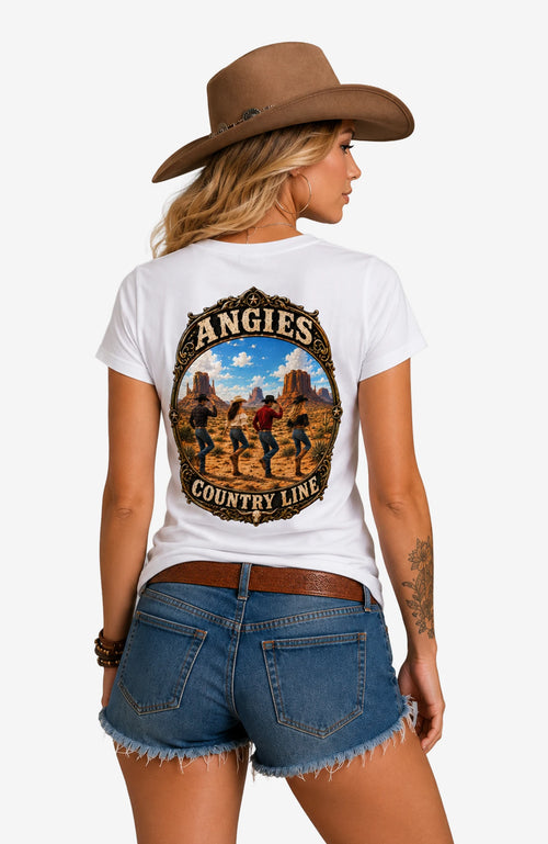 Angies Country Line | Damen T-Shirt mit Rundhalsausschnitt Shirt ACLShirt-Damen-Weiss-Rundhals-Back-EnrolDesign-EnrolShop-02