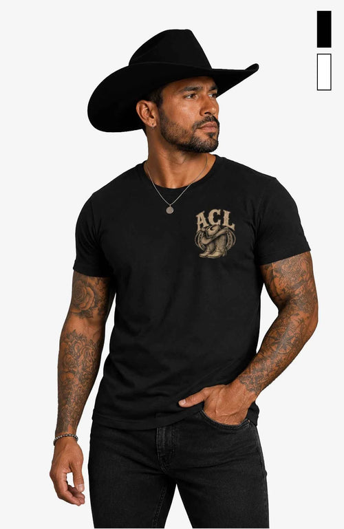 ACL | Herren-T-Shirt mit Rundhalsausschnitt | Einfarbig Schwarz Shirt ACLShirt-Herren-Schwarz-Rundhals-Front-EnrolDesign-EnrolShop-02EinfarbigeversionmitFarben