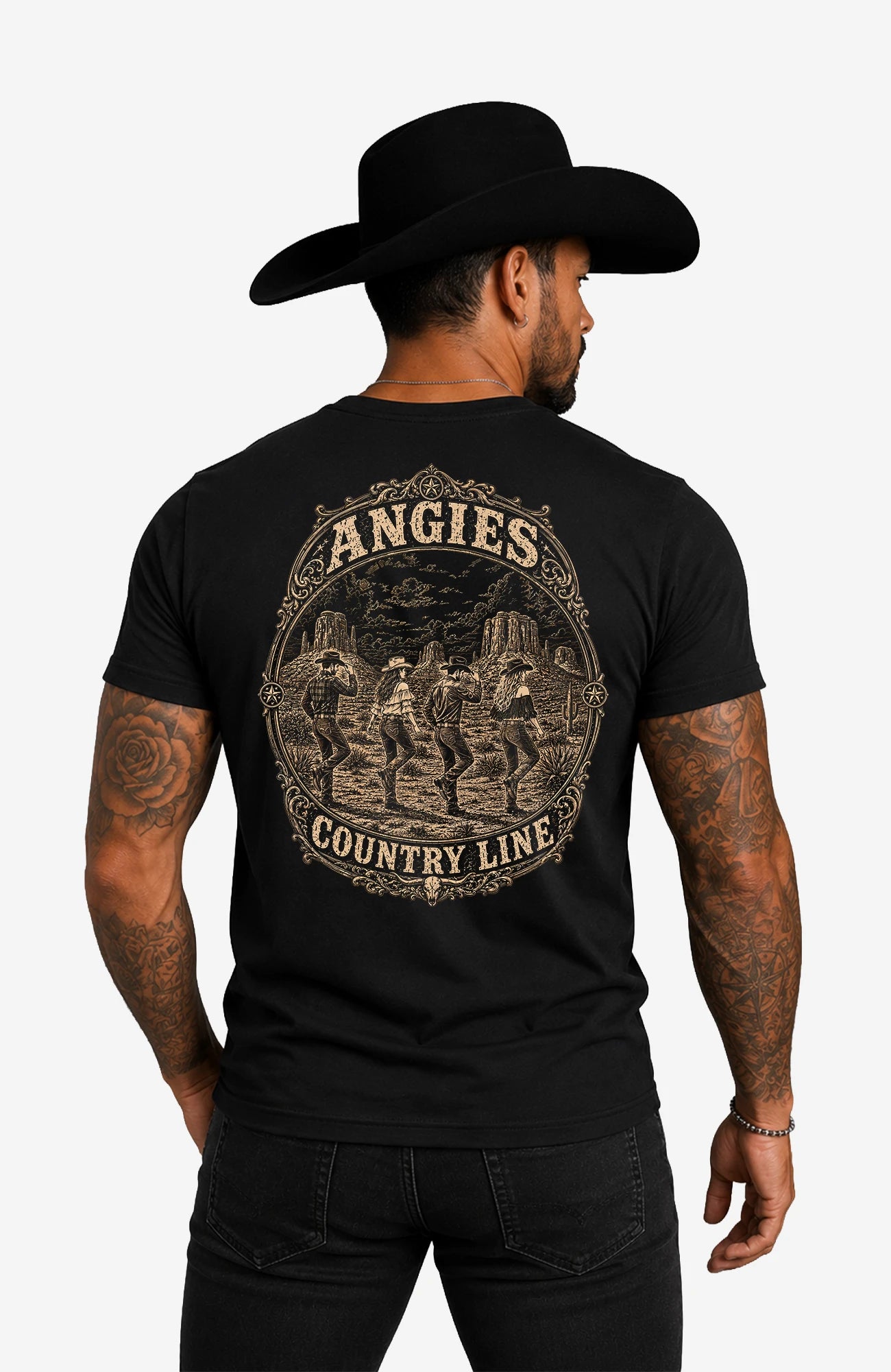 Angies Country Line | Herren-T-Shirt mit V-Ausschnitt – Einfarbig