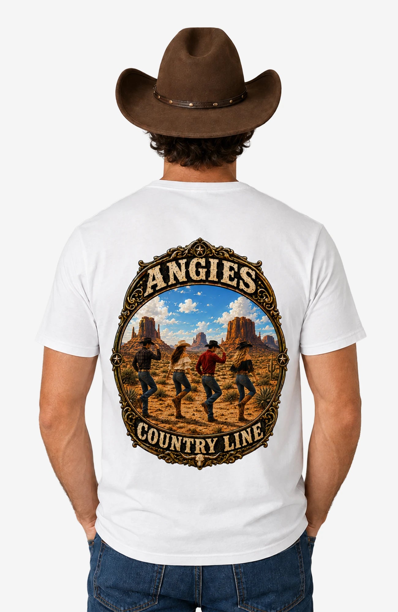 Angies Country Line | HerrenT-Shirt mit Rundhalsausschnitt Shirt ACLShirt-Herren-Weiss-Rundhals-Front-EnrolDesign-EnrolShop-02