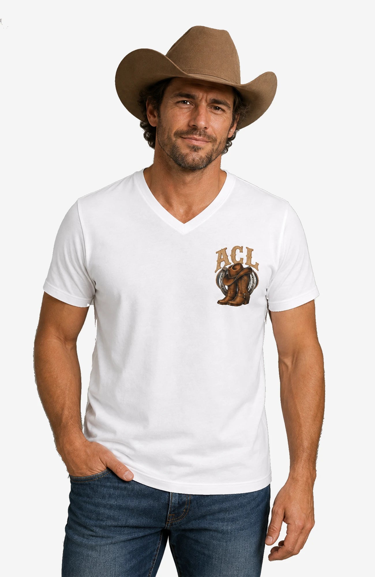 Angies Country Line | Herren T-Shirt mit V-Ausschnitt Weiß Shirt ACLShirt-Herren-Weiss-VAusschnitt-Front-EnrolDesign-EnrolShop-01_7a0553ba-c955-4edb-9b55-38ab933c46b3