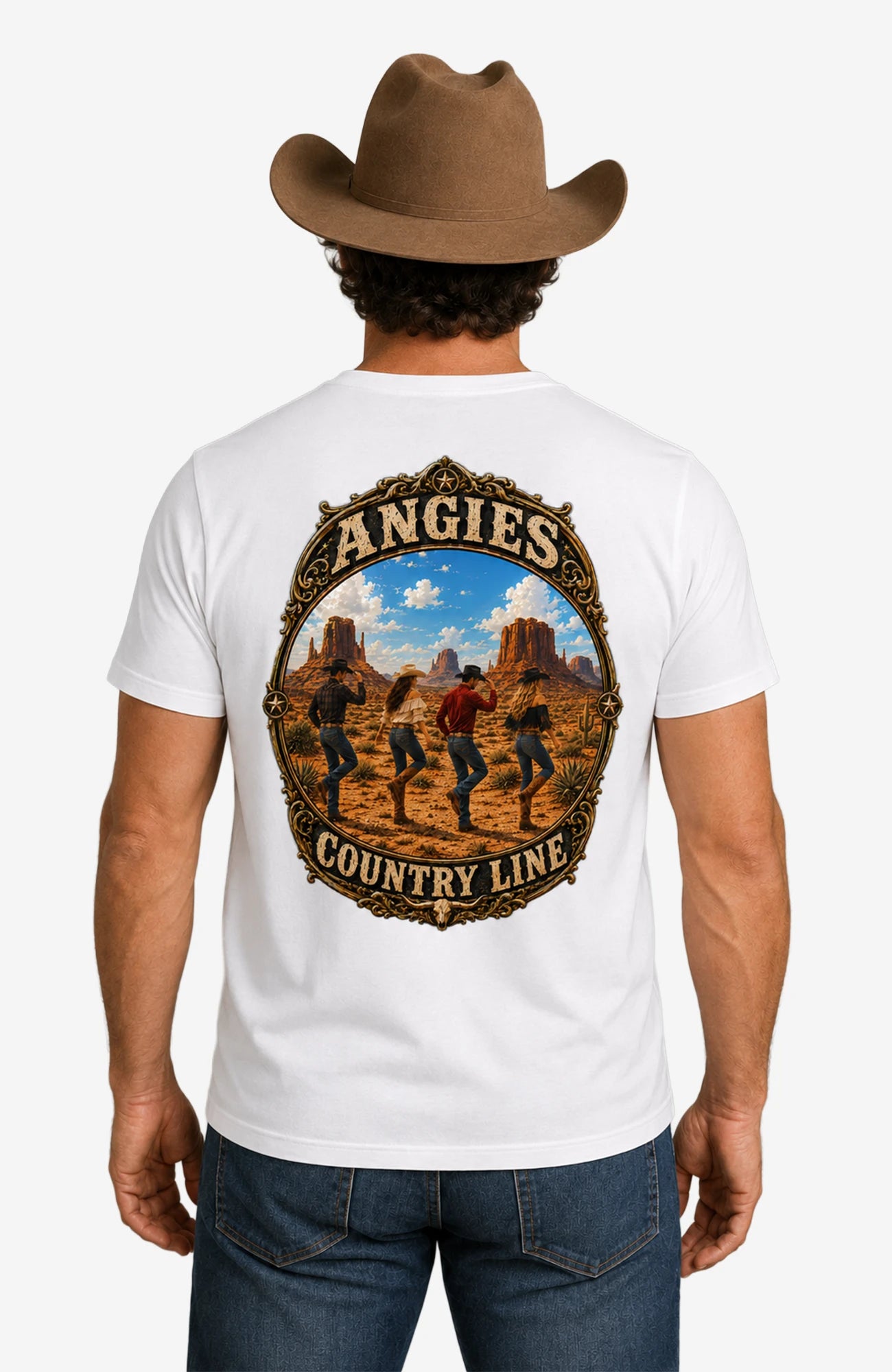 Angies Country Line | Herren T-Shirt mit V-Ausschnitt Shirt ACLShirt-Herren-Weiss-VAusschnitt-Front-EnrolDesign-EnrolShop-02webp