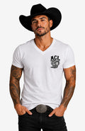 Angies Country Line | Herren-T-Shirt mit V-Ausschnitt – Einfarbig