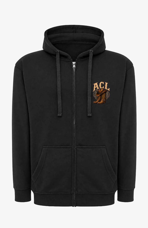 ACL | Sweatjacke mit Kapuze Unisex | Farbiges Motiv Schwarz Sweatter ACLSweatjackemitKapuze-Unisex-Schwarz-Front-Farbig-EnrolDesign-EnrolShop-01
