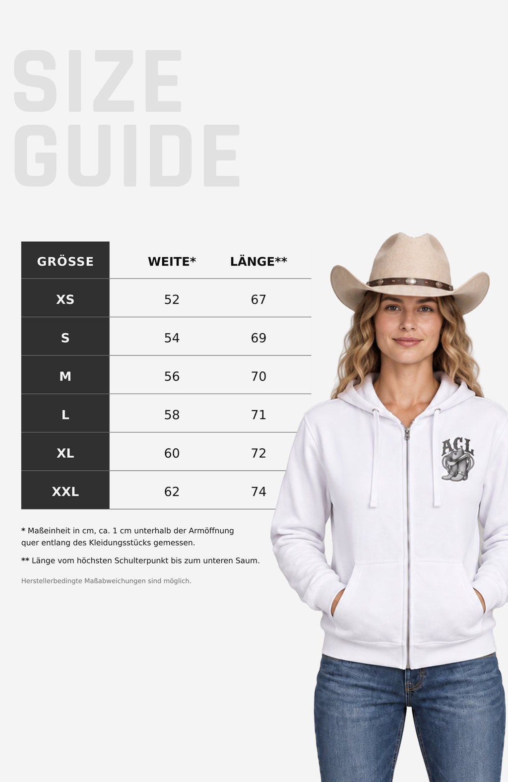 ACL | Sweatjacke mit Kapuze Unisex | Einfarbig Sweatter ACLSweatjackemitKapuze-Unisex-Titelbild-Einfarbig-EnrolDesign-EnrolShop-01SizeGuide