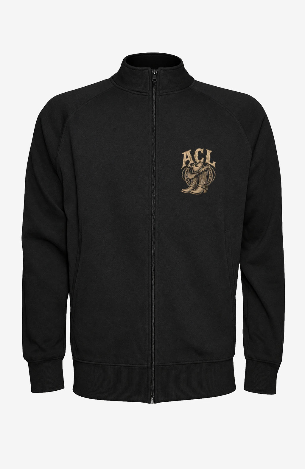 ACL | Sweatjacke Unisex | Einfarbiges Motiv Schwarz Sweatter ACLSweatjackeohneKapuze-Unisex-Schwarz-Front-einfarbig-EnrolDesign-EnrolShop-01