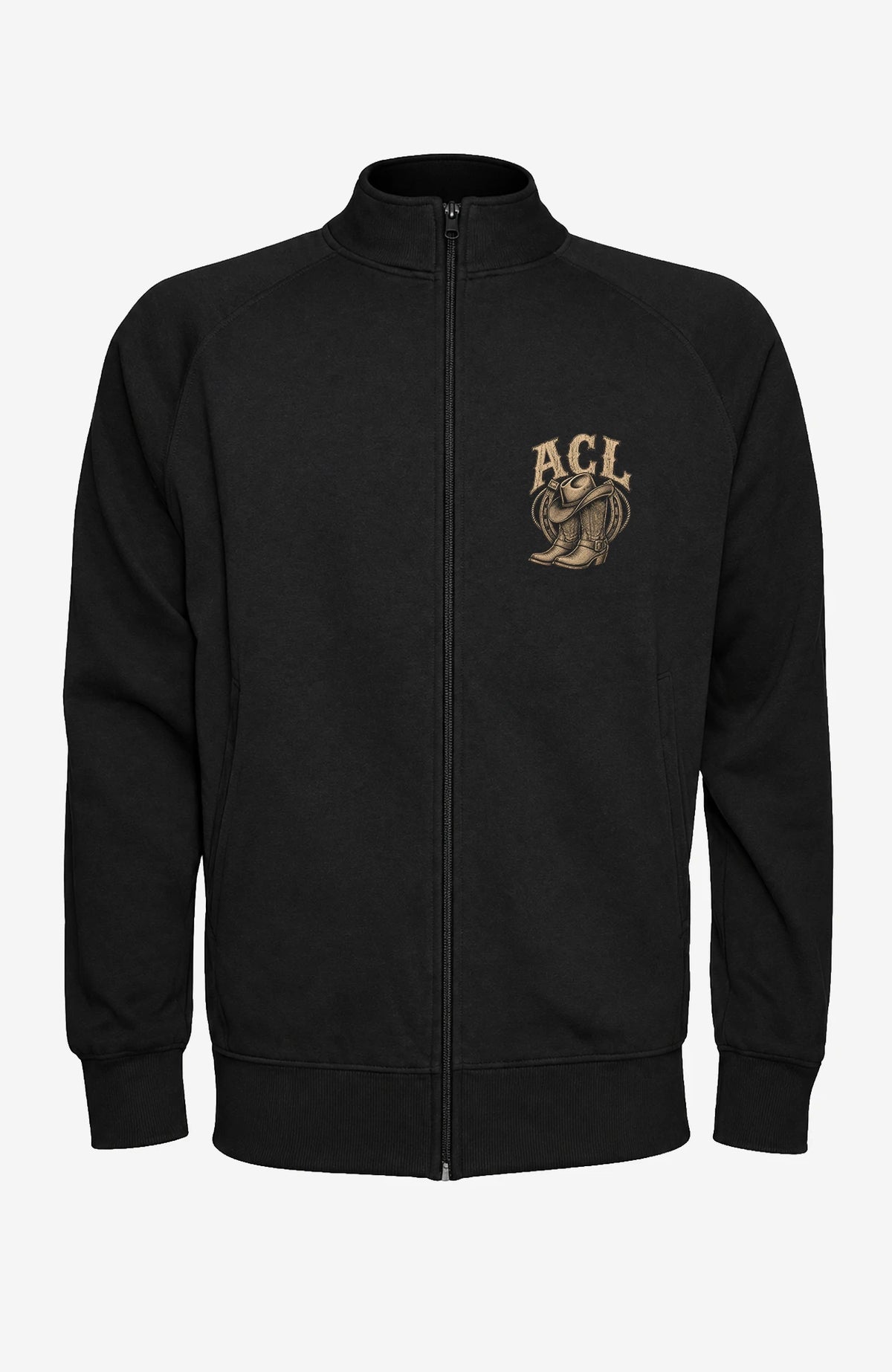 ACL | Sweatjacke Unisex | Einfarbiges Motiv Schwarz Sweatter ACLSweatjackeohneKapuze-Unisex-Schwarz-Front-einfarbig-EnrolDesign-EnrolShop-01