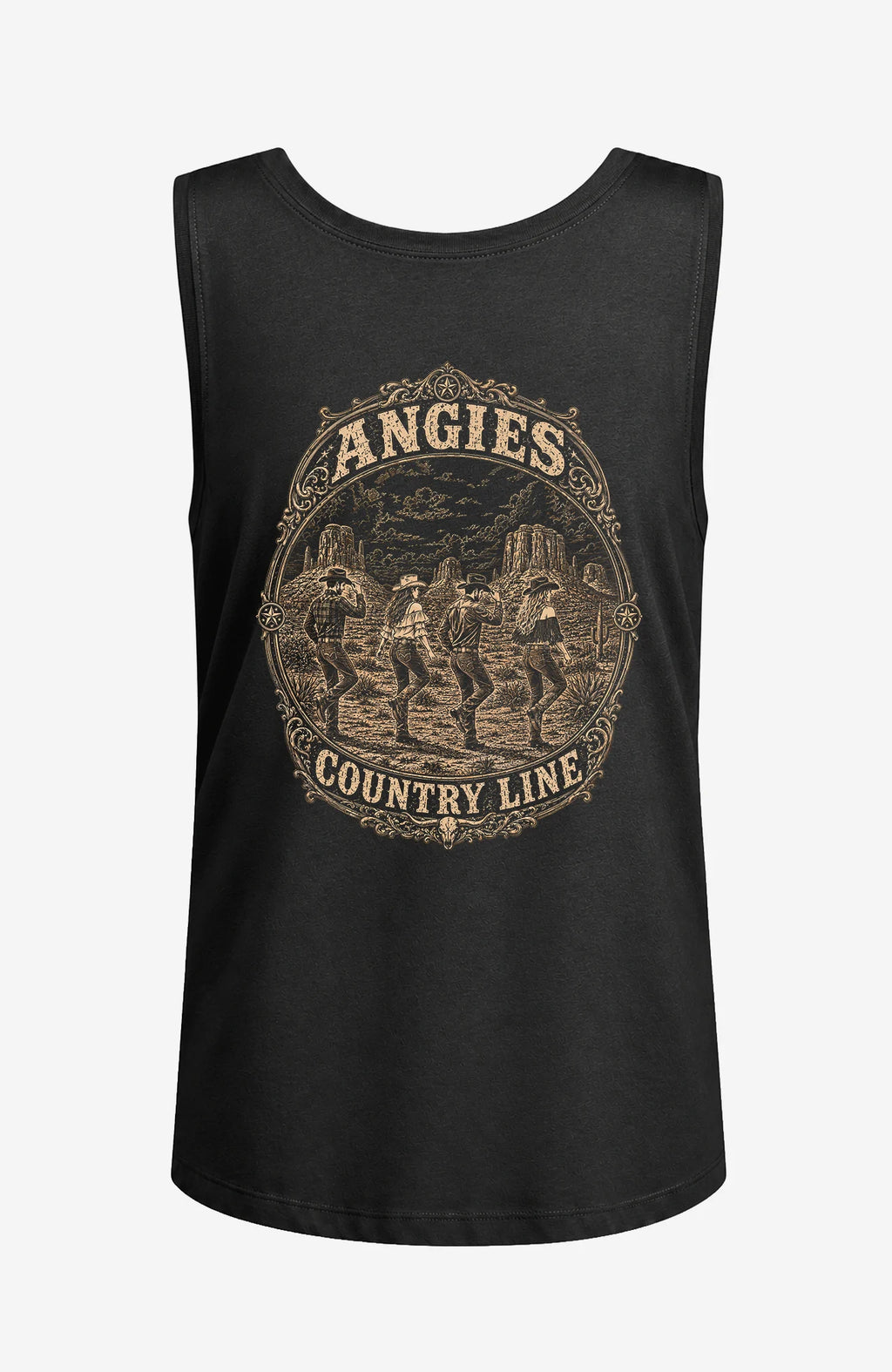 ACL | Damen Shirt ärmellos | Einfarbiges Motiv Ärmellos ACLTShirtohneAermel-Damen-Schwarz-Back-EnrolDesign-EnrolShop-einfarbigesLogo