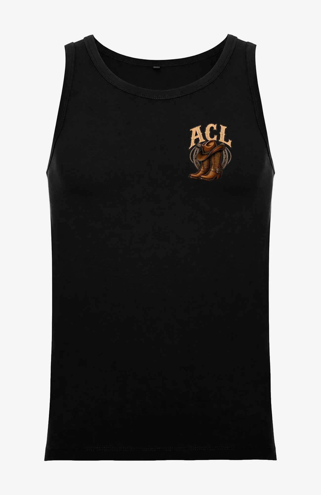 ACL | Herren Shirt ärmellos | Farbiges Motiv Schwarz Ärmellos ACLTShirtohneAermel-Herren-Schwarz-Front-EnrolDesign-EnrolShop-farbigesLogo