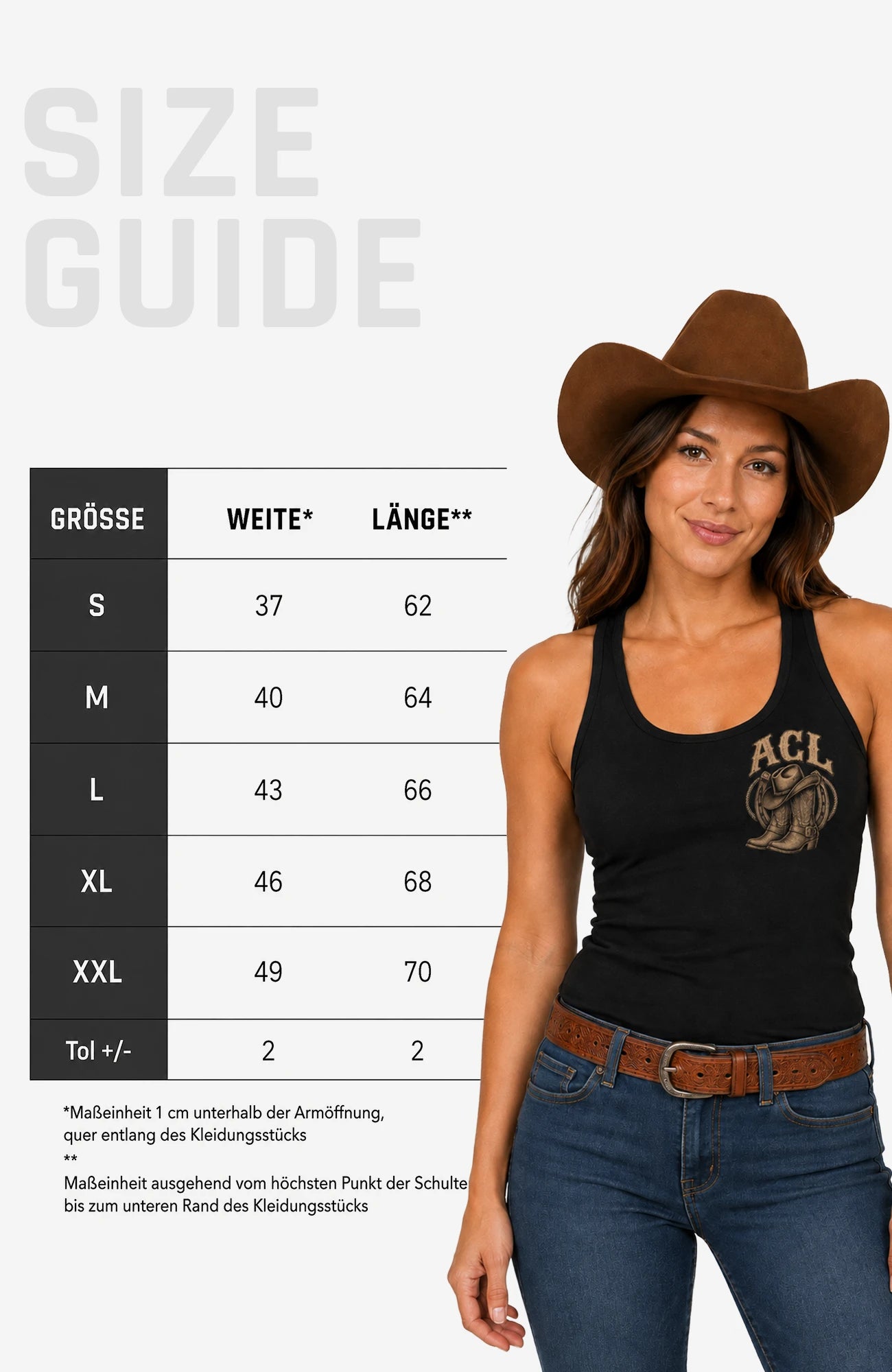 Angies Country Line  | Damen Trägershirt mit Racerback - Einfarbig