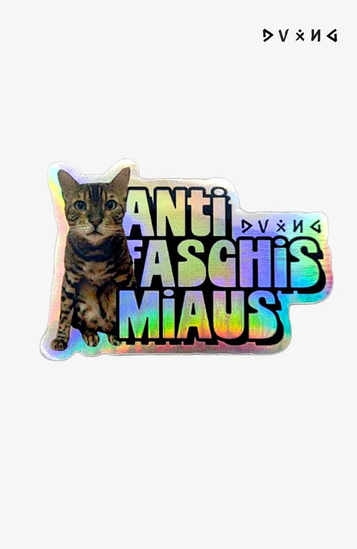 Anti Faschis Miaus | Holo Sticker | Katzen Aufkleber Sticker Aufkleber-AntiFaschisMiaus-EnrolShop-EnrolDesign-Sticker-AufkleberKatze01
