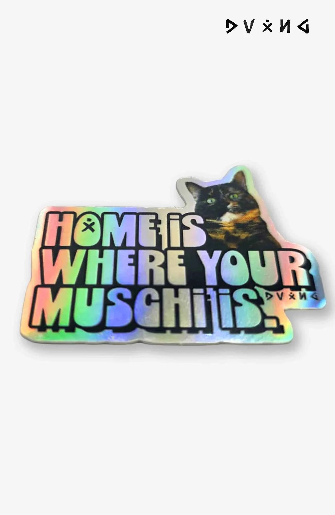 Home is where your Muschi is | Holo Sticker | Katze Sticker Aufkleber-HomeiswhereyourMuschiis-EnrolShop-EnrolDesign-Sticker-AufkleberKatze02