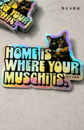 Home is where your Muschi is | Holo Sticker | Katze Sticker Aufkleber-HomeiswhereyourMuschiis-EnrolShop-EnrolDesign-Sticker-AufkleberKatze04