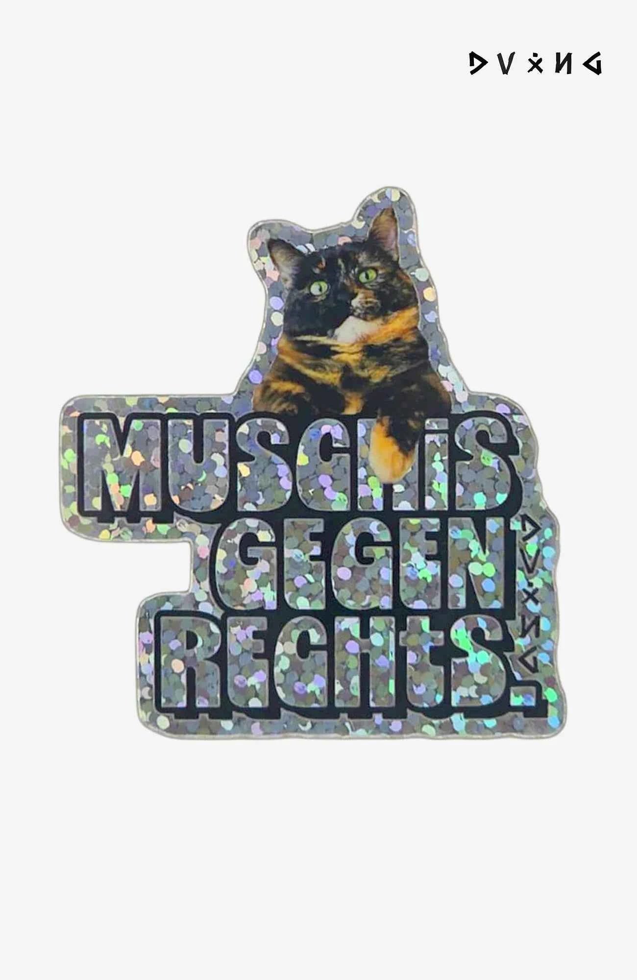 Muschis gegen Rechts | Holo Sticker | Katzen Aufkleber Sticker Aufkleber-MuschisgegenRechts-EnrolShop-EnrolDesign-Sticker-AufkleberKatze01