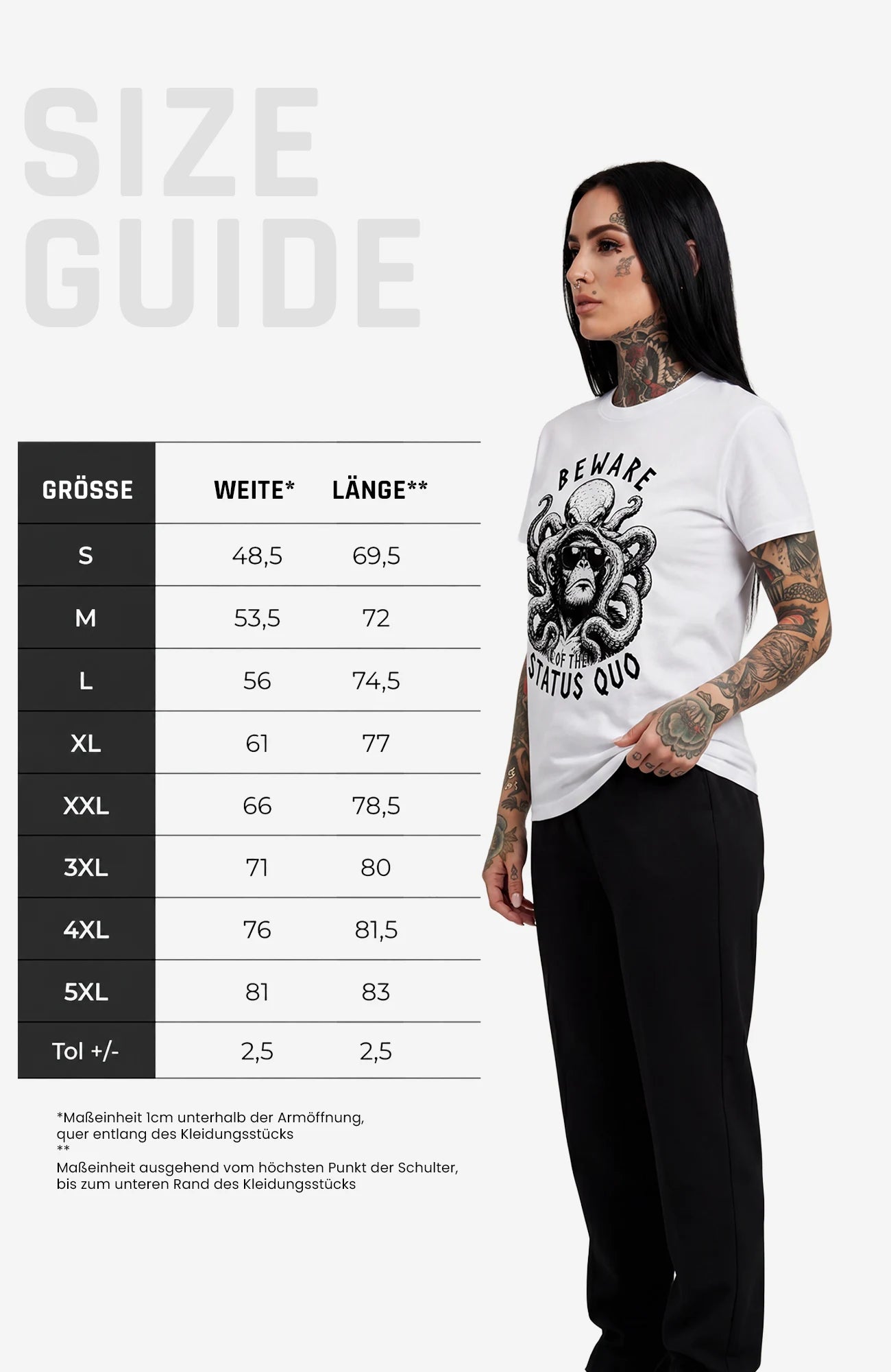Beware of the Status Quo | T-Shirt | weiss | Skater T-Shirt Shirt BewareoftheStatusQuo-streetwear-tshirt-weiss-Front-EnrolDesign-EnrolShop-SizeGuide