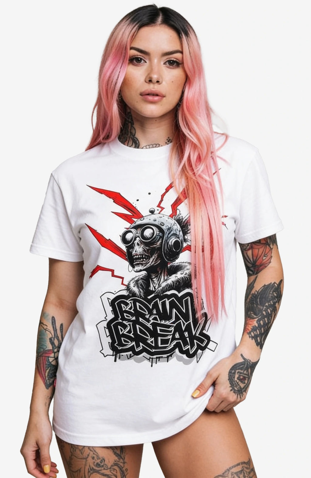 BrainBreak | T-Shirt | weiss | Skater T-Shirt