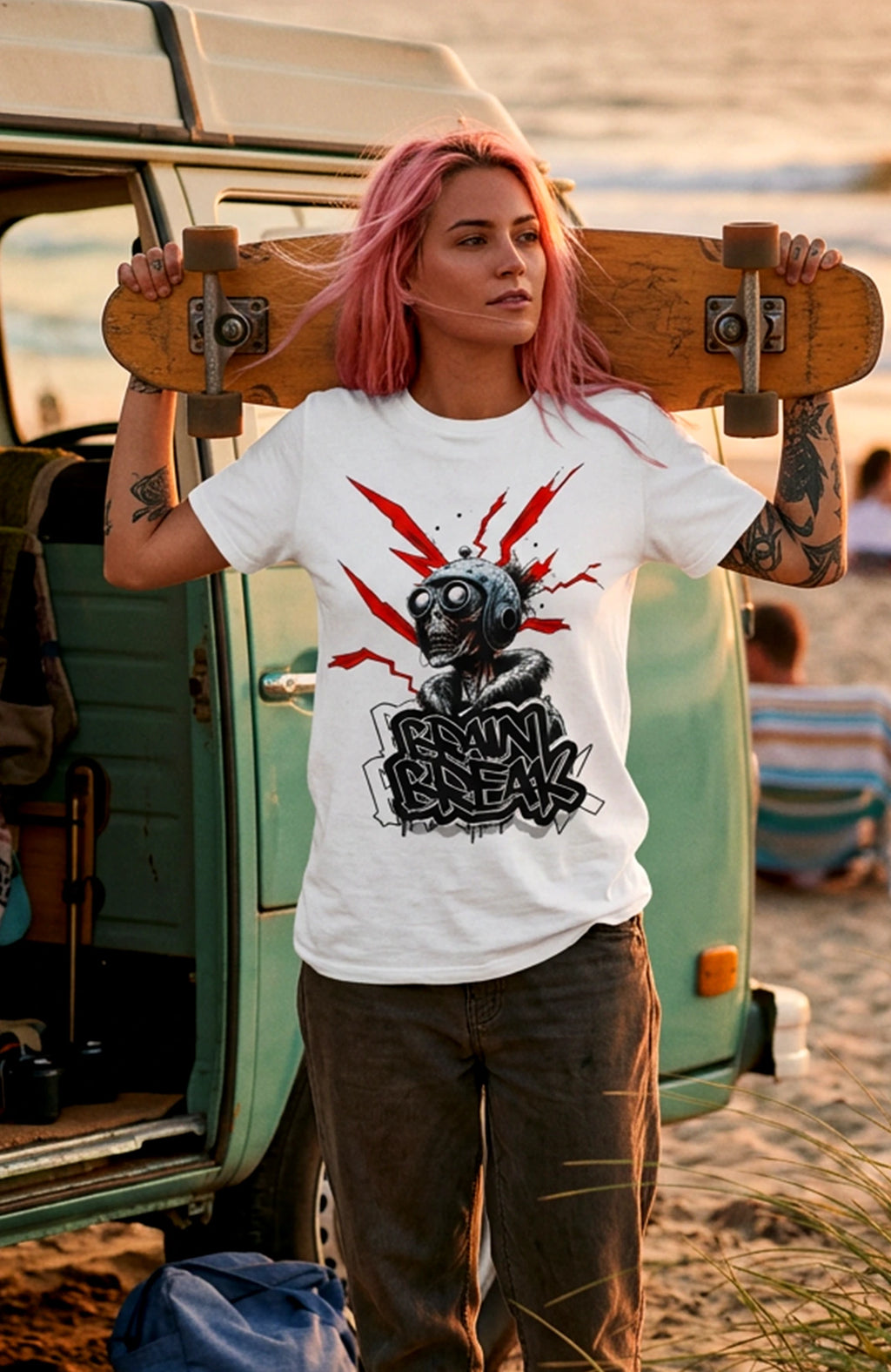 BrainBreak | T-Shirt | weiss | Skater T-Shirt