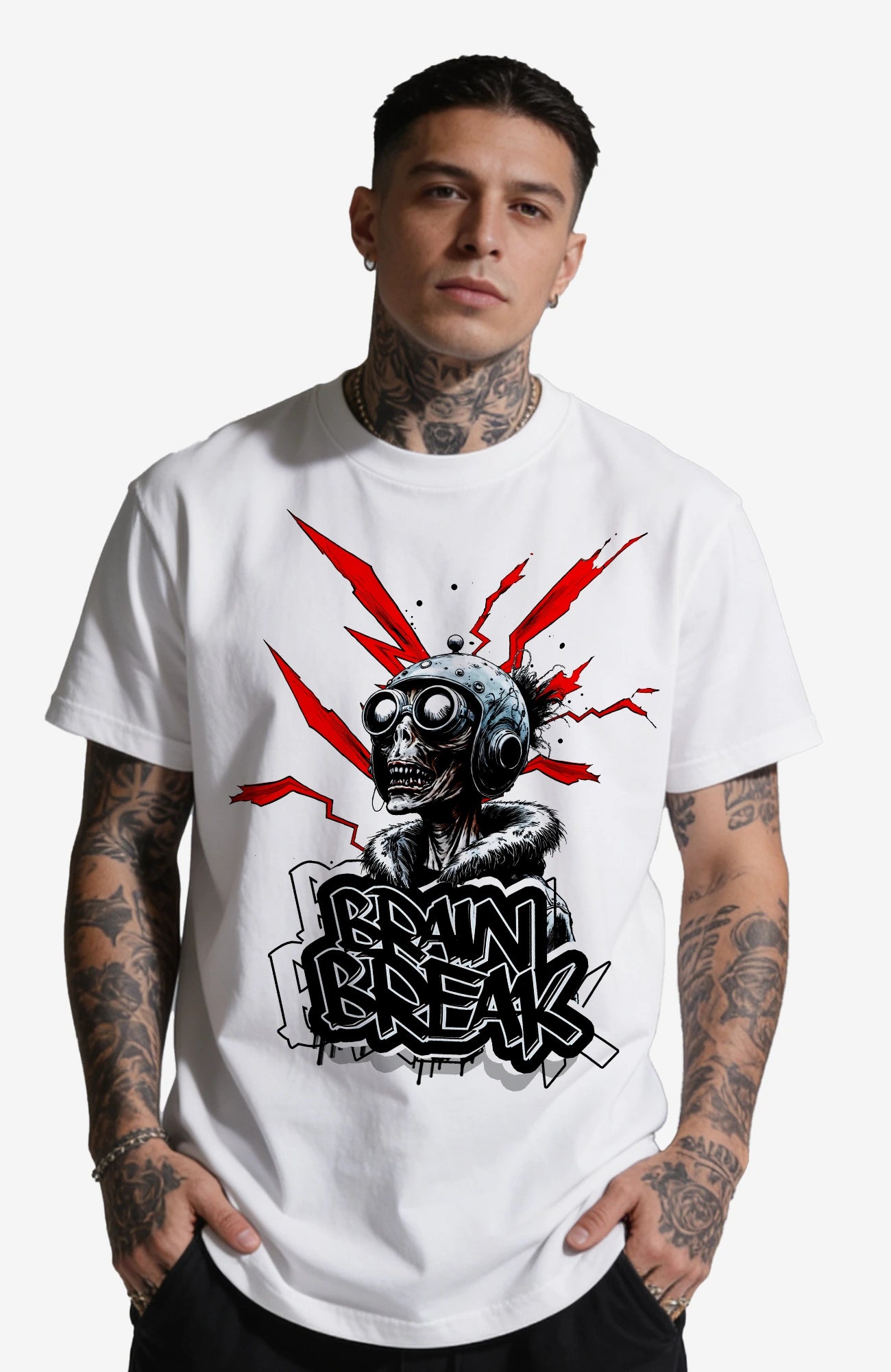 BrainBreak | T-Shirt | weiss | Skater T-Shirt