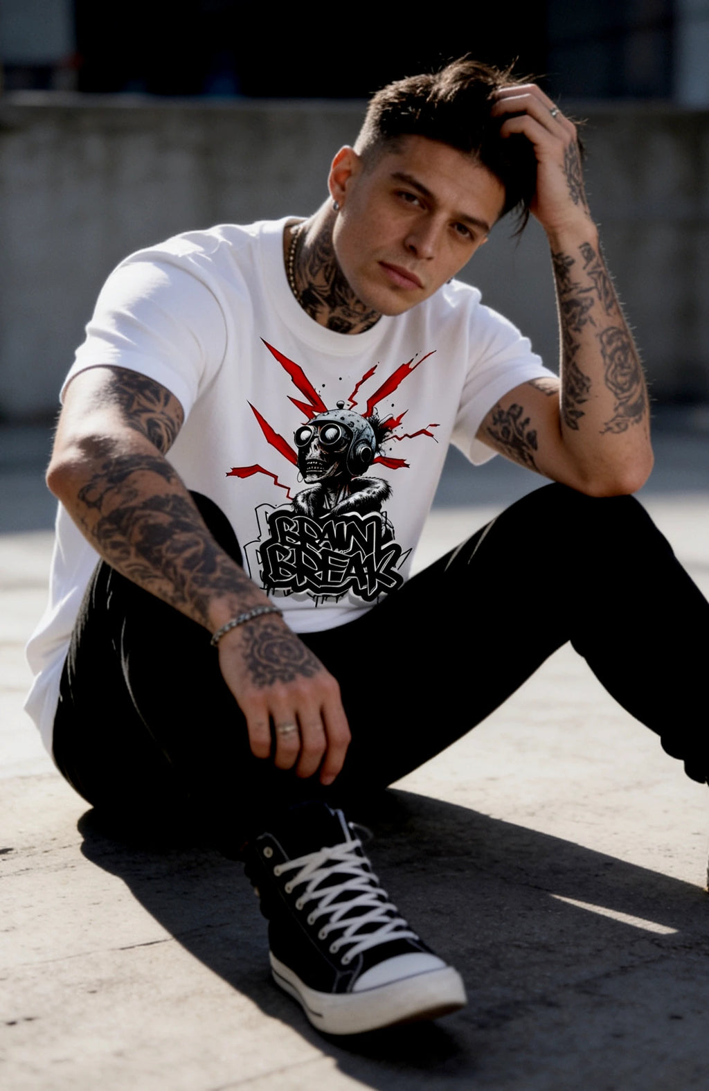 BrainBreak | T-Shirt | weiss | Skater T-Shirt