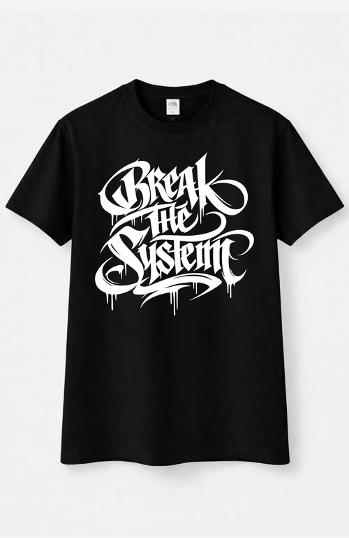 Break The System Shirt – Dark Streetwear Tee Shirt Break-the-System-EnrolDesign-streetwear-tshirt-schwarz-Front-solo