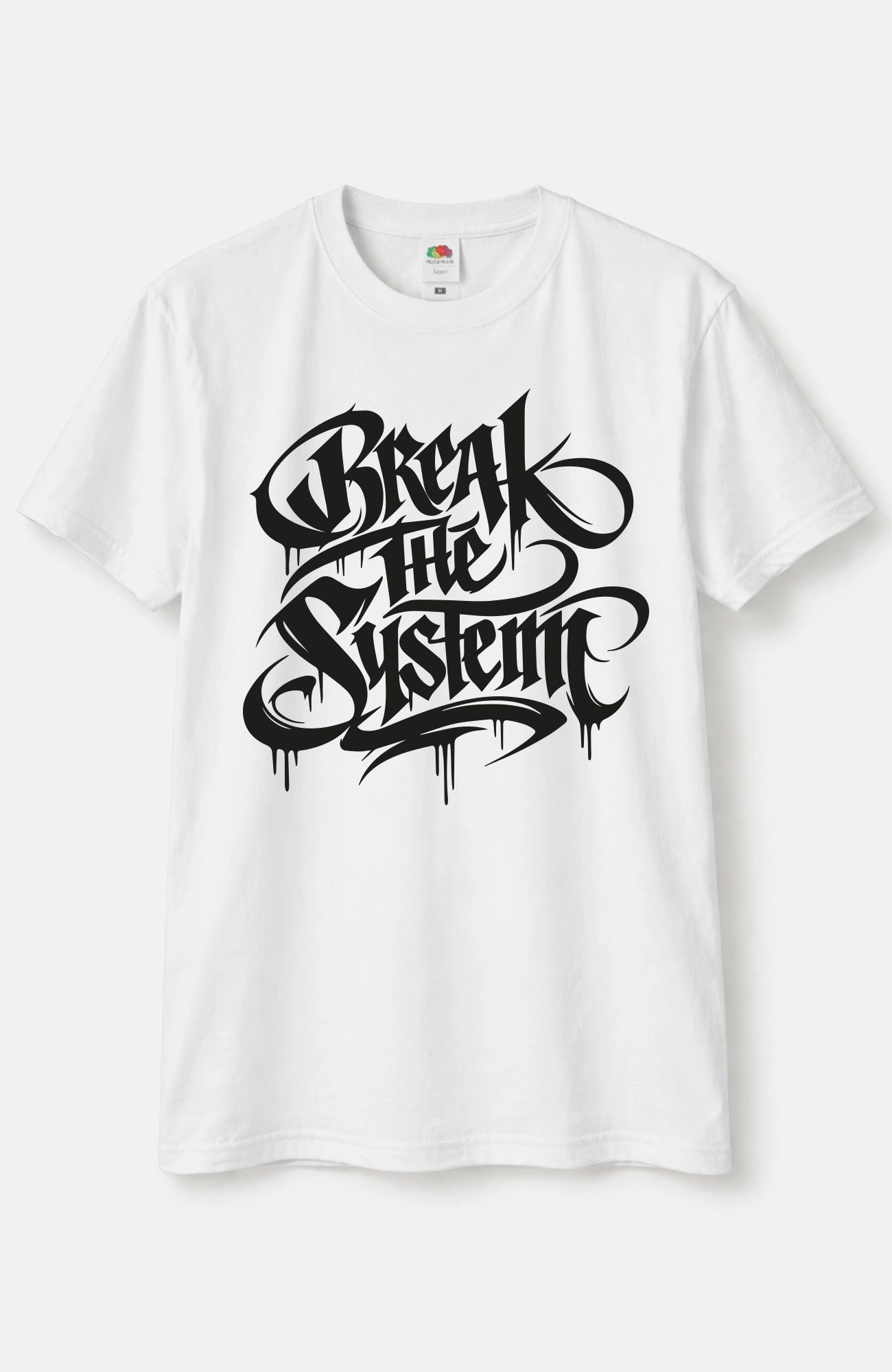 Break The System – Look Bundle - Shirt + Sticker Bundle Break-the-System-EnrolDesign-streetwear-tshirt-weiss-Front-solo_5a952710-c99a-4d9c-9bc1-d69cceb34fa8