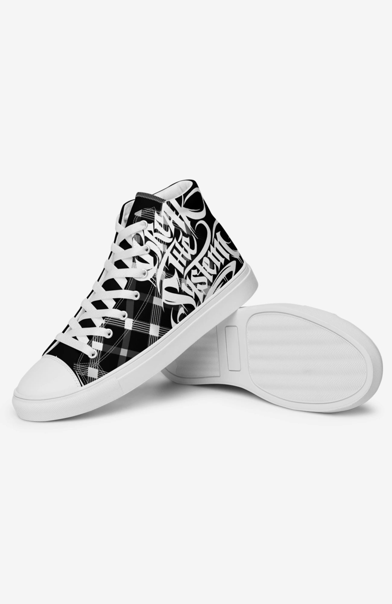 Break the System High Tops | Damen Sneaker BreaktheSystem-high-top-sneaker-streetart-urban-Karomuster-EnrolDesign-design03