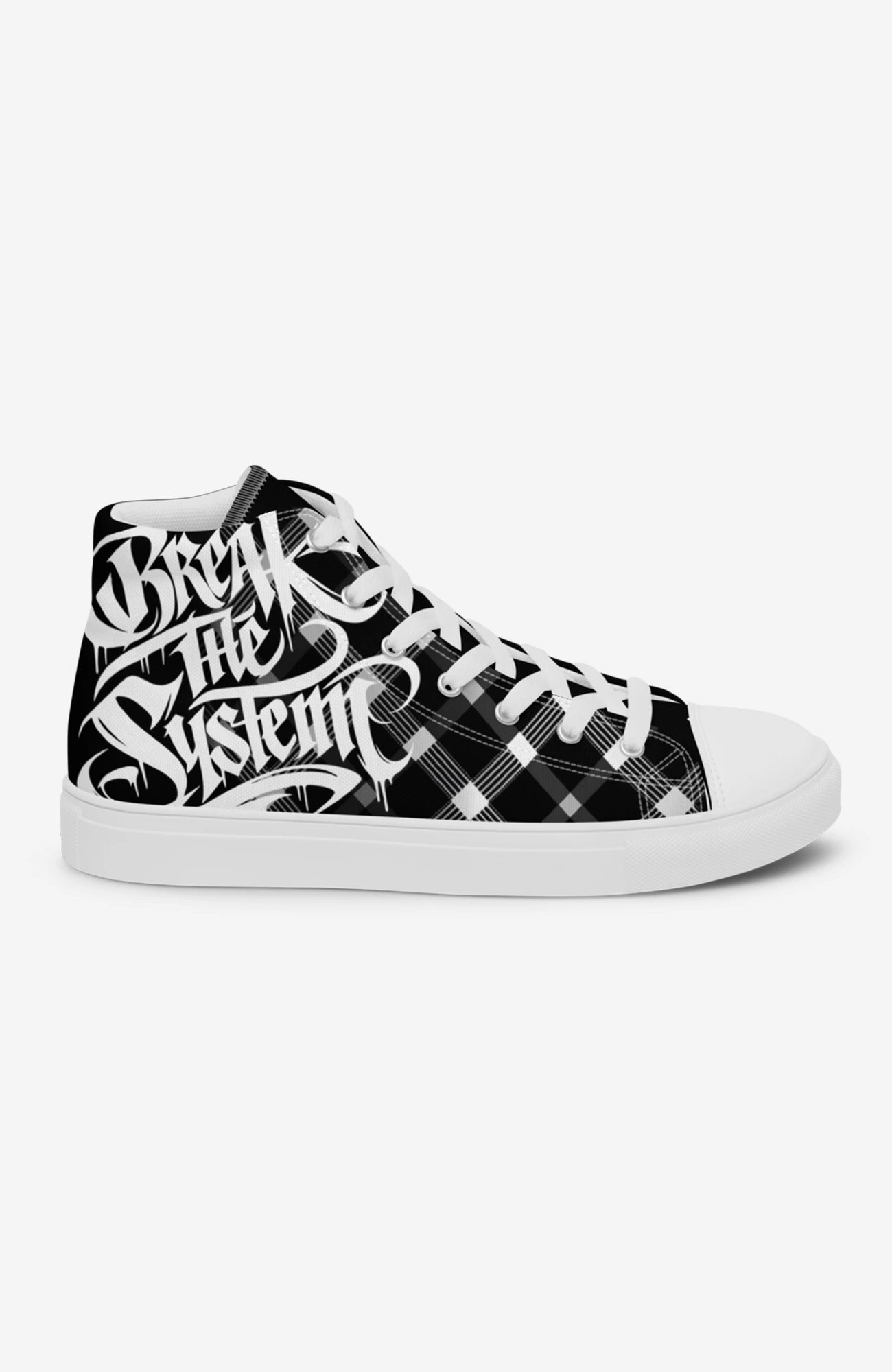 Break the System High Tops | Damen Sneaker BreaktheSystem-high-top-sneaker-streetart-urban-Karomuster-EnrolDesign-design06