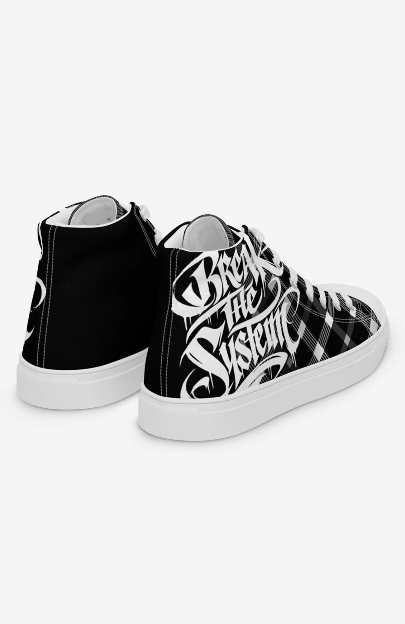 Break the System High Tops | Damen Sneaker BreaktheSystem-high-top-sneaker-streetart-urban-Karomuster-EnrolDesign-design08