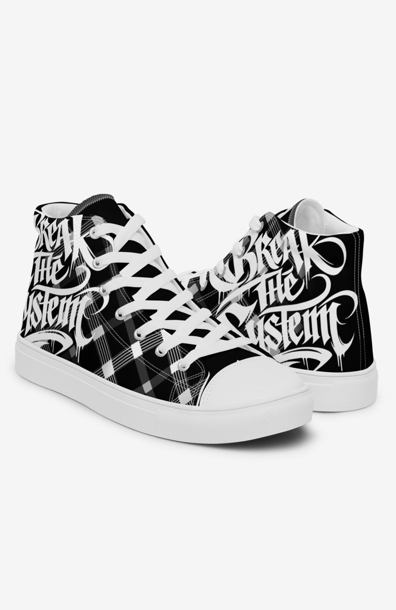 Break the System High Tops | Damen Sneaker BreaktheSystem-high-top-sneaker-streetart-urban-Karomuster-EnrolDesign-design09