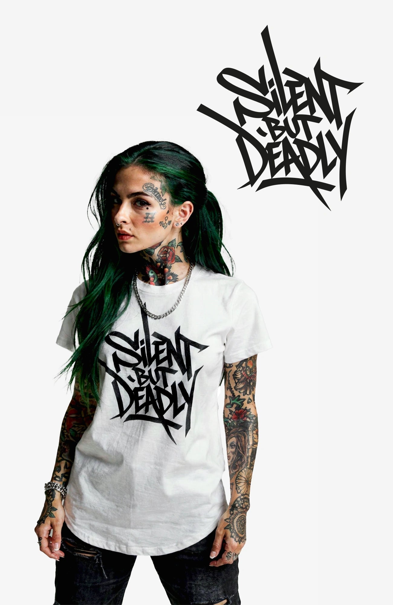 Silent But Deadly – Look Bundle - Shirt + Sticker Bundle Bundle-SilentbutDeadly-EnrolDesign-Sticker-schwarz