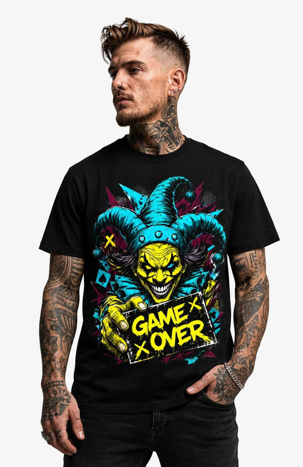 Final Trick | Shirt Herren | Schwarz Shirt GameOver-Art-SkaterShirt-streetwear-Mann-Black-Frontside-EnrolDesign-EnrolShop.-02