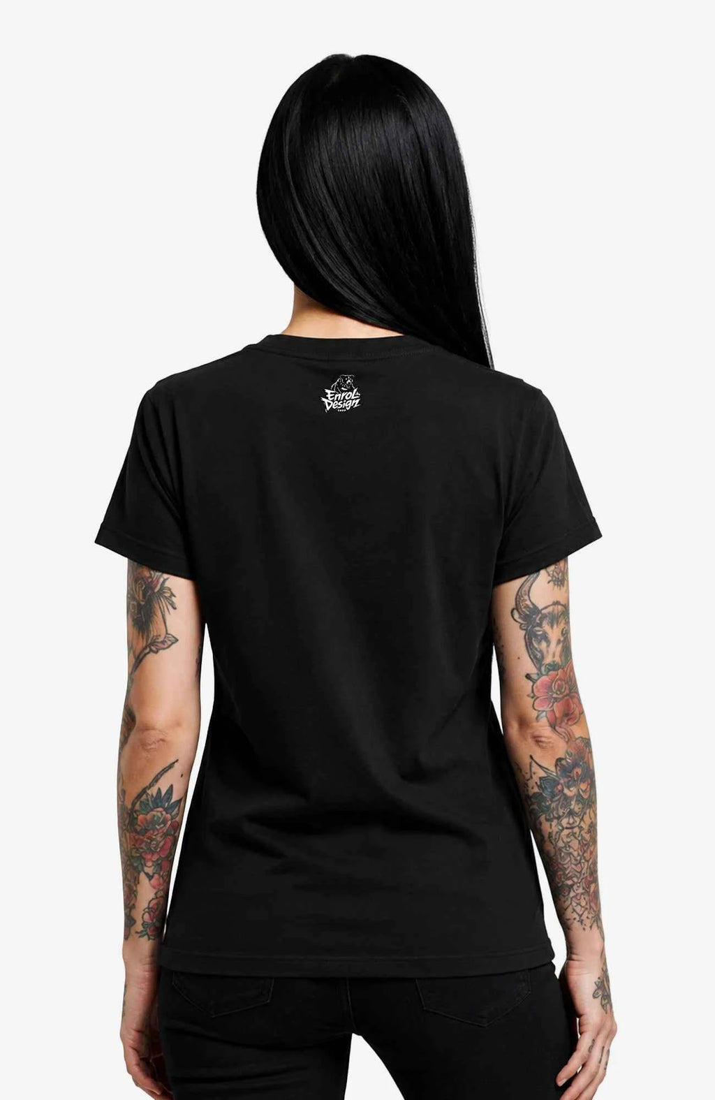 Final Trick | Shirt Damen | Schwarz Shirt GameOver-Art-SkaterShirt-streetwear-Women-Black-Backside-EnrolDesign-EnrolShop.-03