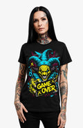 Final Trick | Shirt Damen | Schwarz Shirt GameOver-Art-SkaterShirt-streetwear-Women-Black-Frontside-EnrolDesign-EnrolShop.-02