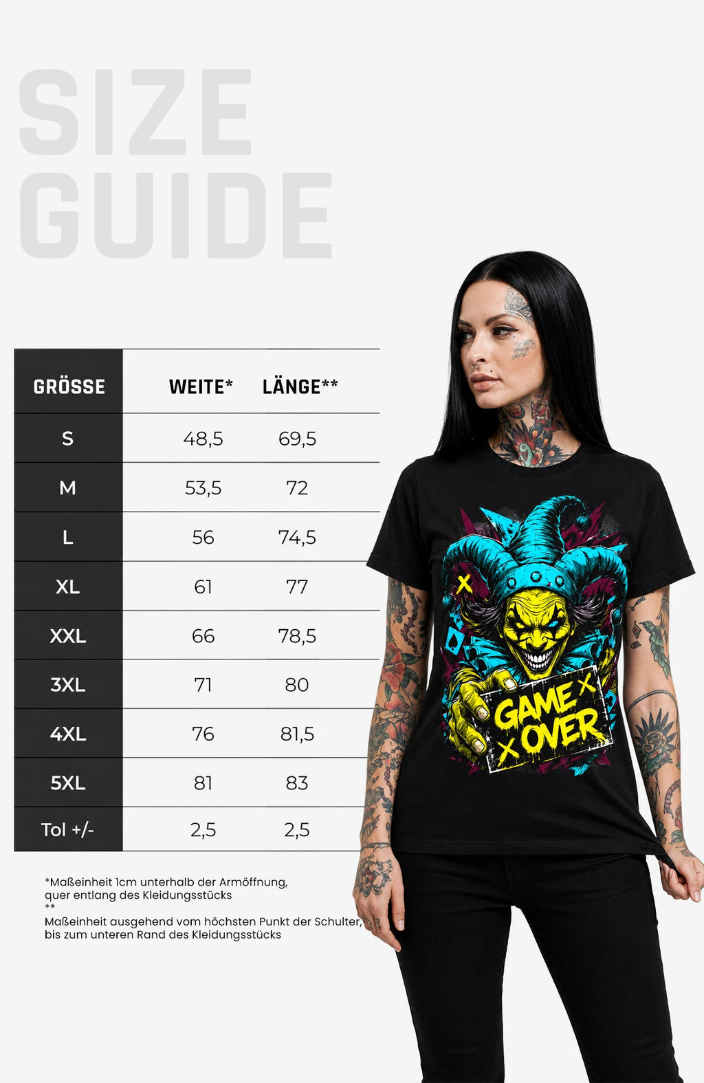 Final Trick | Shirt Damen | Schwarz Shirt GameOver-Art-SkaterShirt-streetwear-Women-Black-Frontside-EnrolDesign-EnrolShop.-SizeGuide