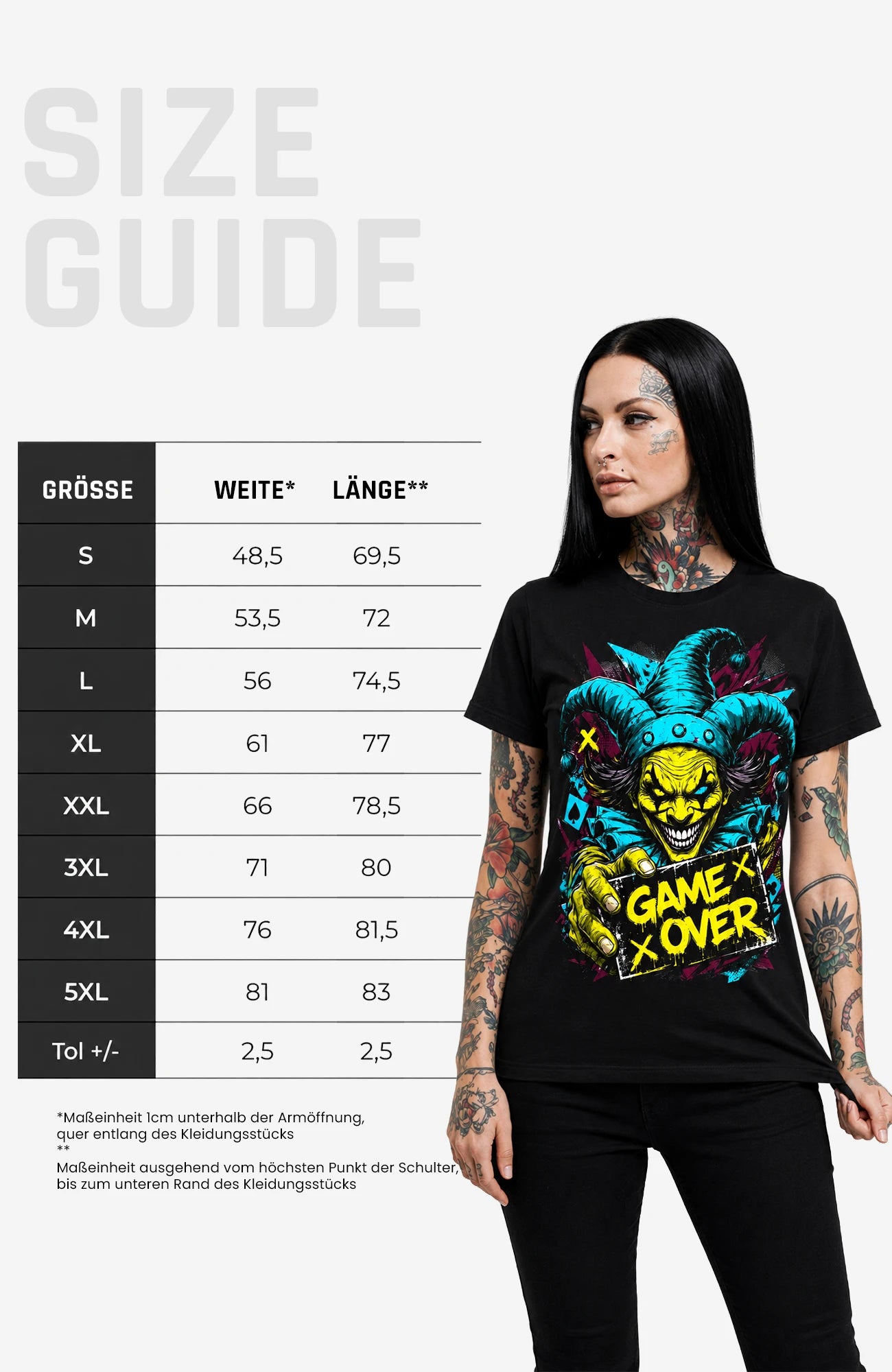 Final Trick | Shirt Damen | Schwarz Shirt GameOver-Art-SkaterShirt-streetwear-Women-Black-Frontside-EnrolDesign-EnrolShop.-SizeGuide