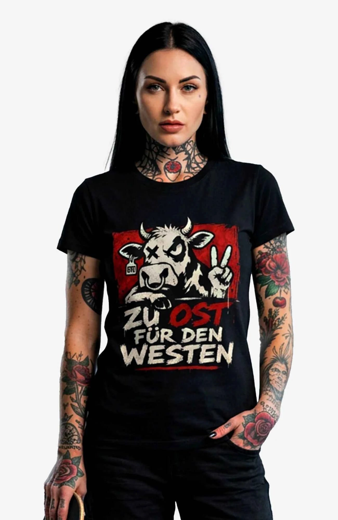 Zu Ost für den Westen – T-Shirt – Schwarzes Streetwear Shirt Shirt LocalShirt-ZuOstfuerdenWesten-Women-Art-streetwear-Black-Front-EnrolDesign-EnrolShop.-02