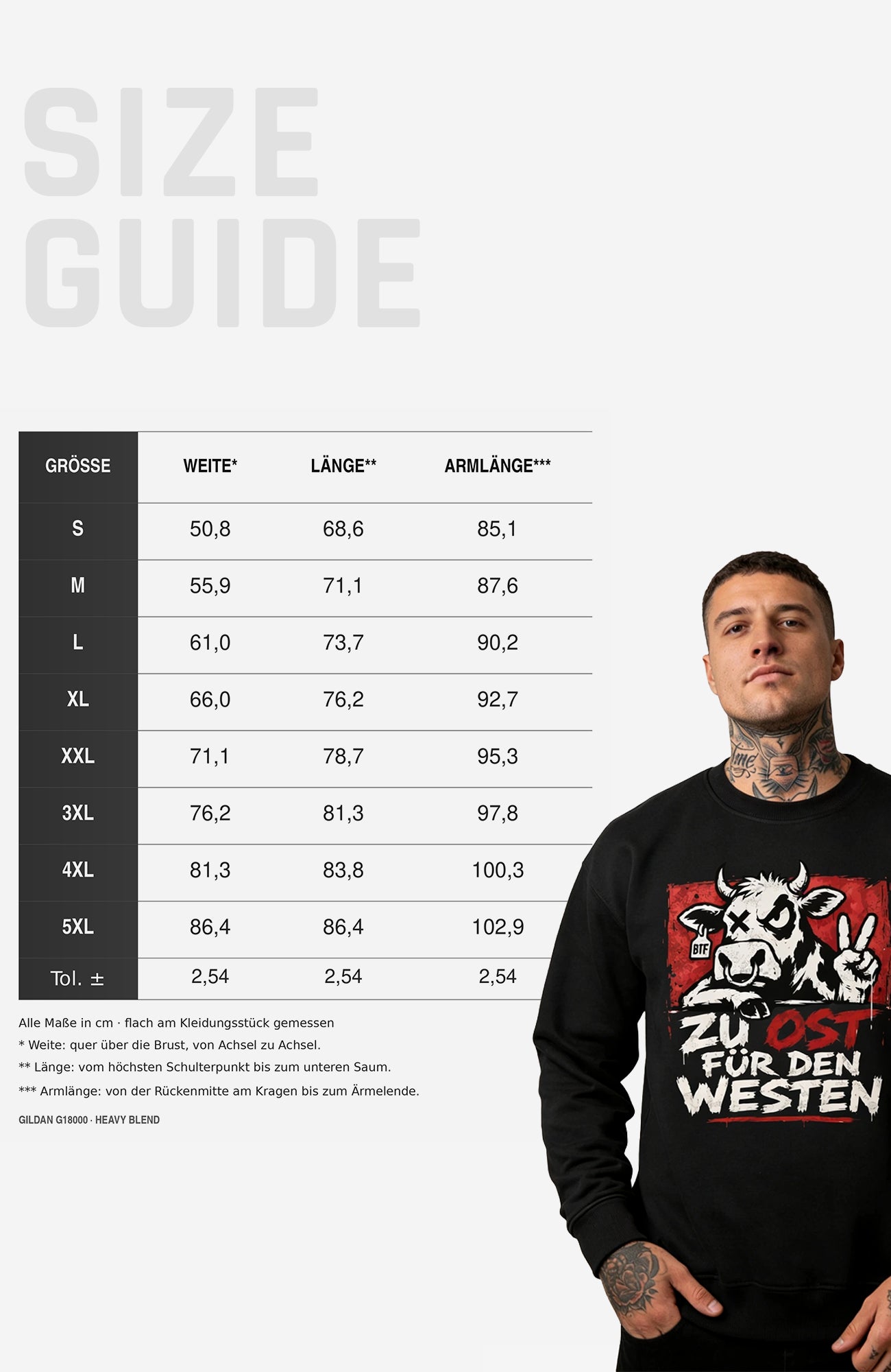 Zu Ost für den Westen | Sweatshirt Herren | Schwarz Sweatshirt LocalSweatshirt-ZuOstfuerdenWesten-Art-Mann-streetwear-Black-Front-EnrolDesign-EnrolShop.-SizeGuide