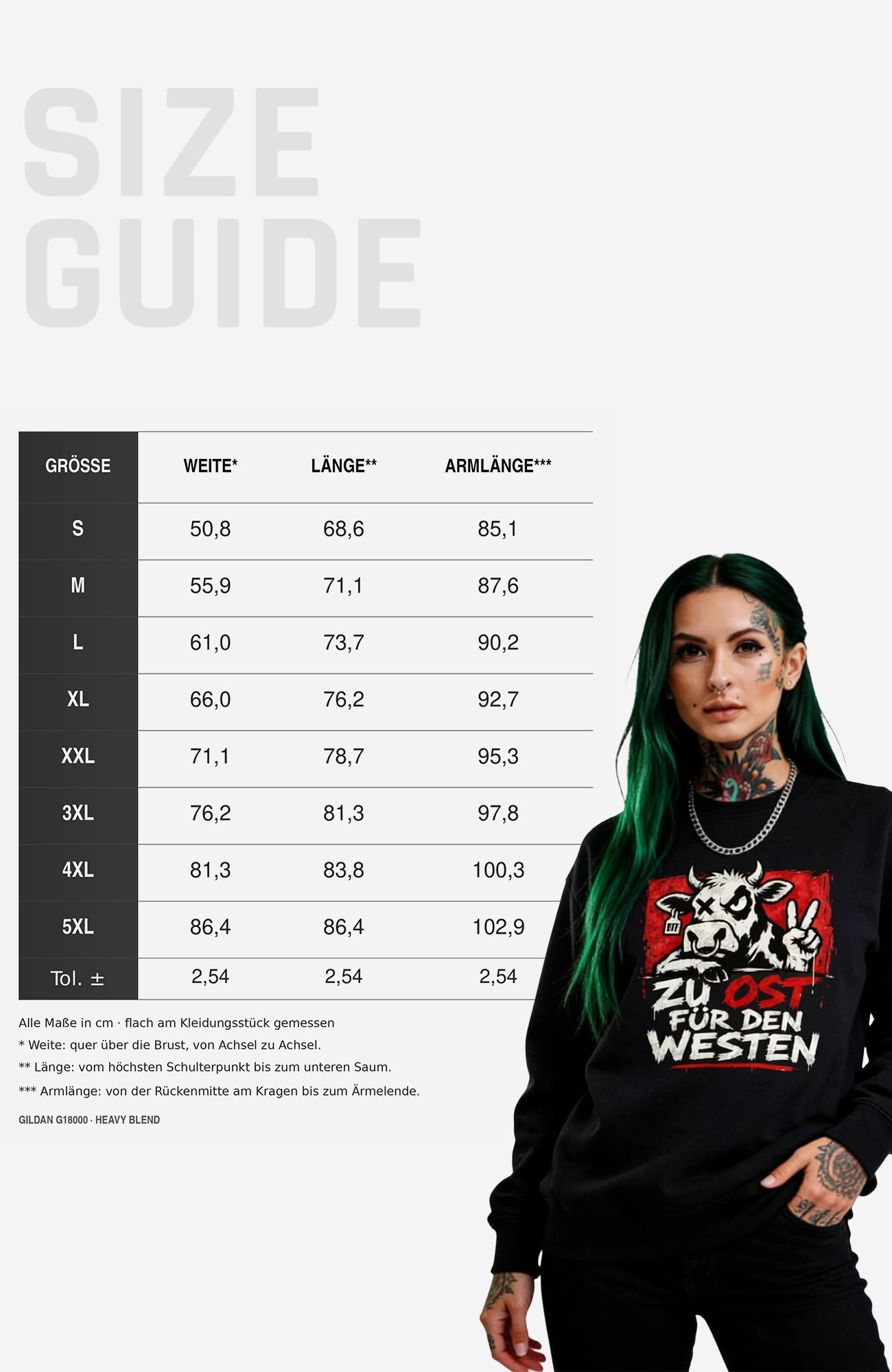 Zu Ost für den Westen | Sweatshirt | Schwarz Sweatshirt LocalSweatshirt-ZuOstfuerdenWesten-Art-Mann-streetwear-Black-Front-EnrolDesign-EnrolShop.-SizeGuideWomen