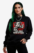 Zu Ost für den Westen | Sweatshirt | Schwarz Sweatshirt LocalSweatshirt-ZuOstfuerdenWesten-Art-streetwear-Black-Front-EnrolDesign-EnrolShop.-02