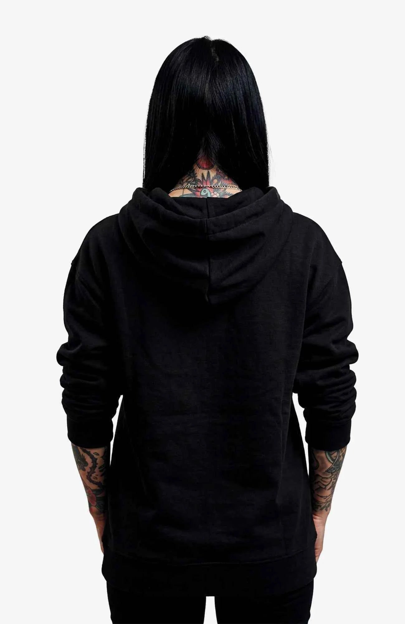 Muldestausee Script Hoodie – BlackEdition Hoodie Muldestausee-Art-DamenSkaterHoodie-streetwear-Black-Back-EnrolDesign-EnrolShop