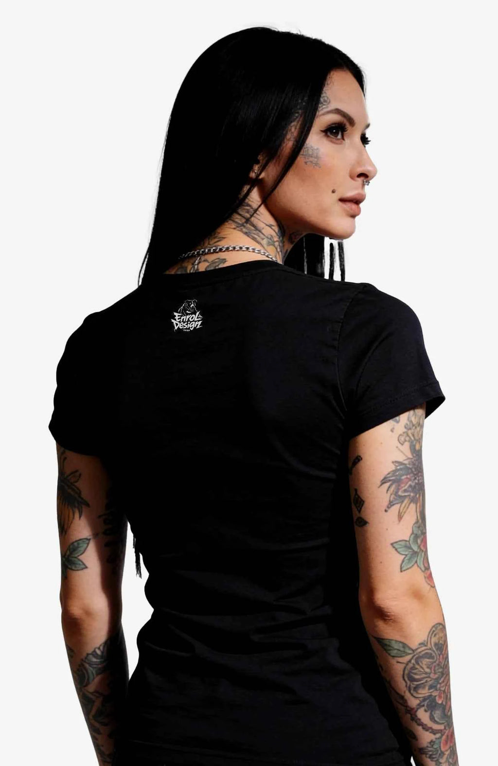 Muldestausee Script | T-Shirt | Black Edition Shirt Muldestausee-Art-DamenSkaterShirt-streetwear-tshirt-schwarz-Back-EnrolDesign-EnrolShop-01