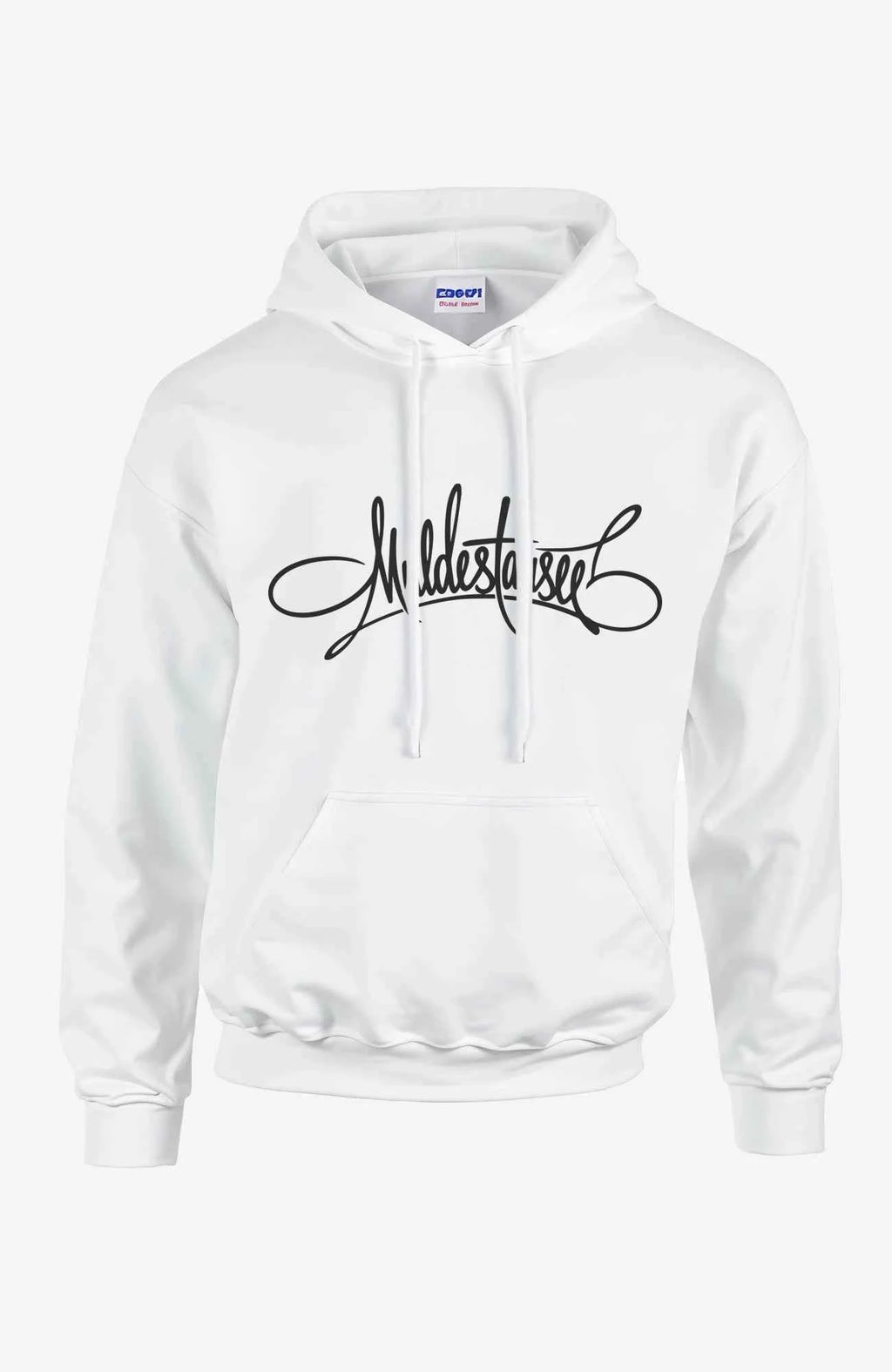 Muldestausee Script Hoodie – White Edition Hoodie Muldestausee-Art-SkaterHoodie-streetwear-weiss-Front-EnrolDesign-EnrolShop_33cdfa16-2ccd-412b-84ca-8758e9d59f6e