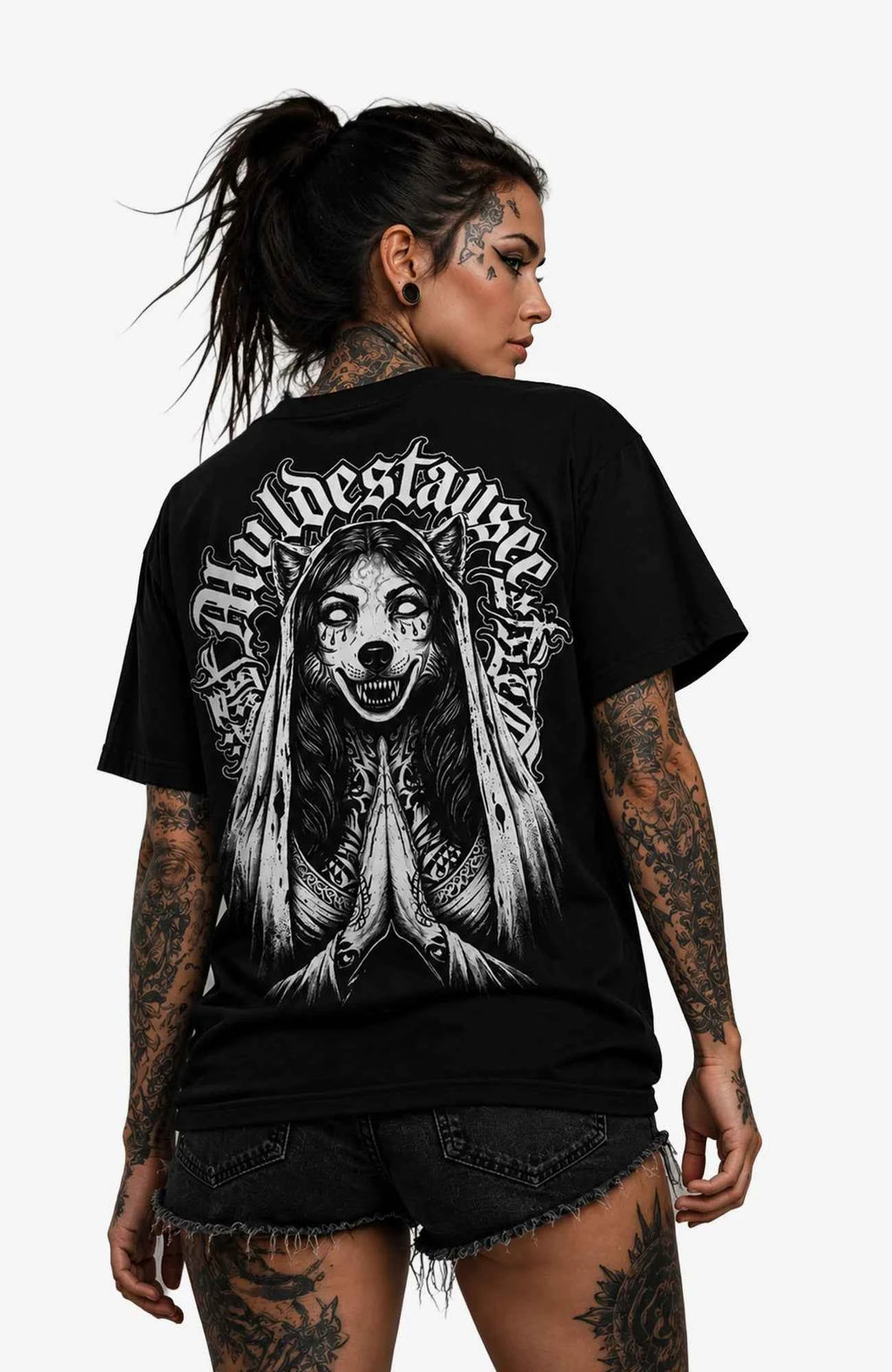 Muldestausee Art Backprint | T-Shirt | Schwarz Shirt Muldestausee-Art-SkaterShirt-streetwear-Women-Black-Backside-EnrolDesign-EnrolShop.-01