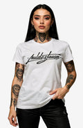 Muldestausee |T-Shirt | Weiss | Local Streetwear Shirt Shirt Muldestausee-SkaterShirt-streetwear-tshirt-white-Front-EnrolDesign-EnrolShop-ModellWomen
