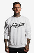 Muldestausee | Sweatshirt| Weiss Sweatshirt Muldestausee-SkaterSweatshirt-streetwear-Hoodie-white-Front-EnrolDesign-EnrolShop-Model01